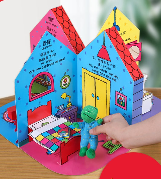 Driedimensionaal speelhuis Babyboeken Vroegschoolse educatie Verlichting