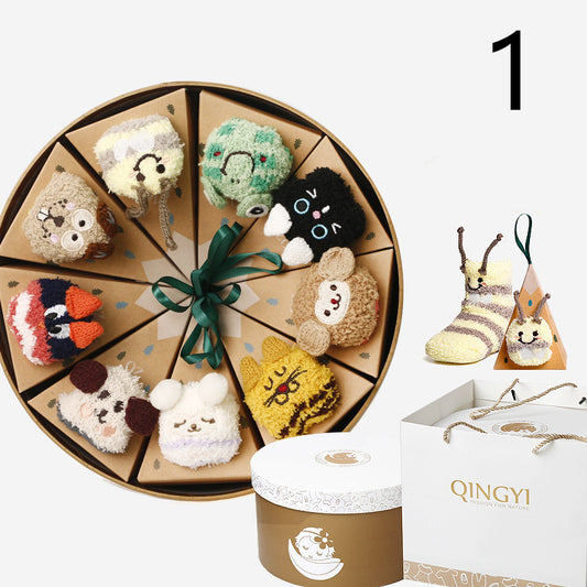 Cadeauset met katoenen sokken voor pasgeboren kinderen met volle maan