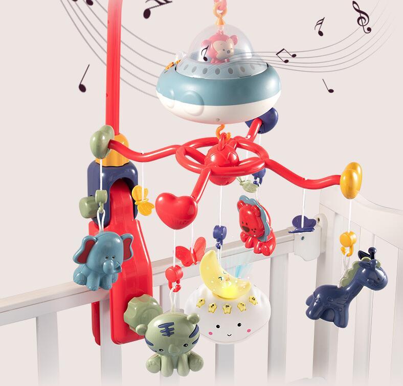 Cartoon Baby Rammelaars Beugel Intelligente Draaiende Elektrische Rammelaars Cadeau Babykamerdecoratie