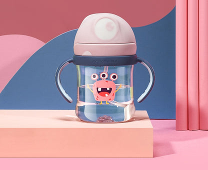 Babycare 240ml Baby Sippy Cup Leuke Vorm Anti-Verstikking Rietje Baby Waterfles 