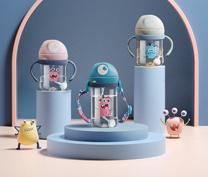 Babycare 240ml Baby Sippy Cup Leuke Vorm Anti-Verstikking Rietje Baby Waterfles 