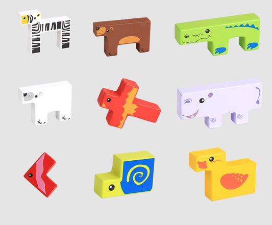 Wooden Animal Block Set 