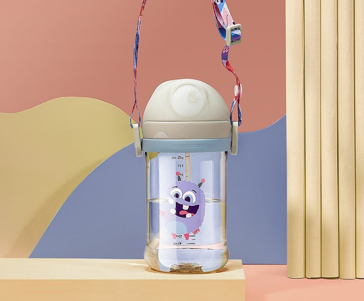 Babycare 240ml Baby Sippy Cup Leuke Vorm Anti-Verstikking Rietje Baby Waterfles 