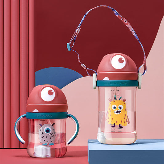 Babycare 240ml Baby Sippy Cup Cute Shape Anti-Choke Straw Baby Water Bottle 