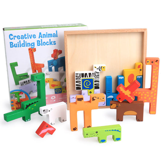 Wooden Animal Block Set 