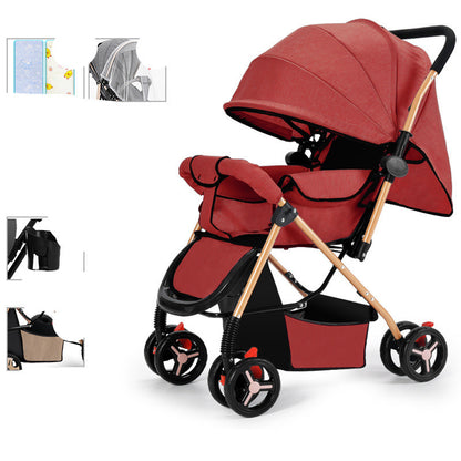 Kinderwagens kunnen zitten of liggen en kunnen licht worden opgevouwen om schokken te absorberen