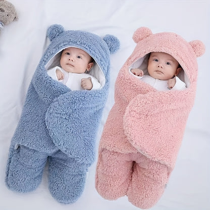 Winterslaapzak voor baby's met berenmotief, geschikt voor baby's van 0-10 maanden, zacht slaapmatje met afneembaar kussen