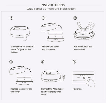 HOMEFISH Aroma Diffuser 500ml Ultrasone Luchtbevochtiger Kleurrijke Lichtgeur Diffuser Essentiële Olie Diffuser Voor Thuis