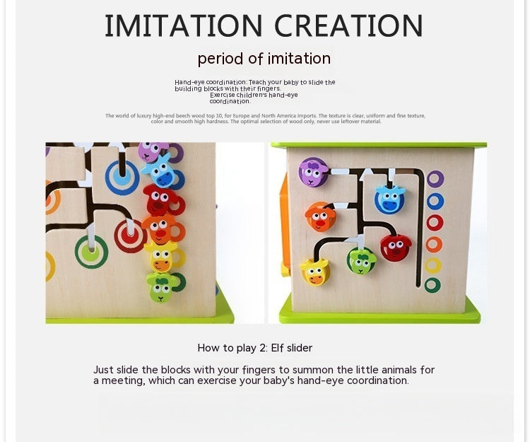 Happy Farm speldoos kralen rijgspeelgoed schatkist complex kralen baby groot baby kinderen educatief speelgoed