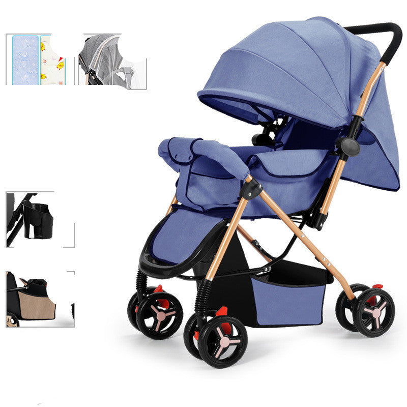 Kinderwagens kunnen zitten of liggen en kunnen licht worden opgevouwen om schokken te absorberen