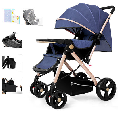 Kinderwagens kunnen zitten of liggen en kunnen licht worden opgevouwen om schokken te absorberen