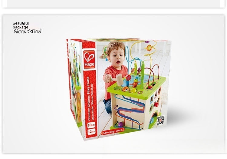 Happy Farm speldoos kralen rijgspeelgoed schatkist complex kralen baby groot baby kinderen educatief speelgoed