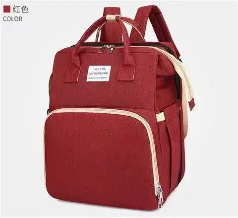 Foldable Diaper Bag Baby Bed Bags Crib Travel  Backpack with Changing Station Insulated Pocket Large Capacity