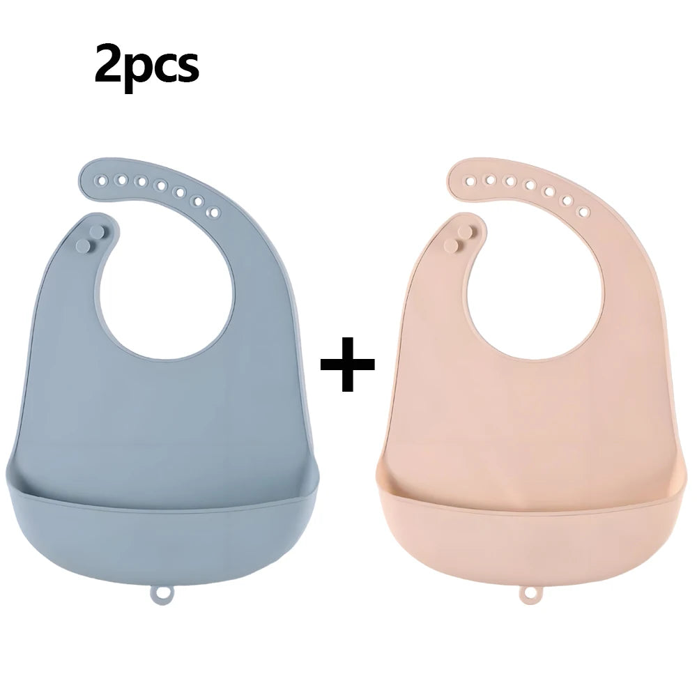Baby Bib Adjustable Waterproof Bibs Babies Soft Edible Silicone Newborn Saliva Dripping Towel Drooling Children Scarf BPA Free