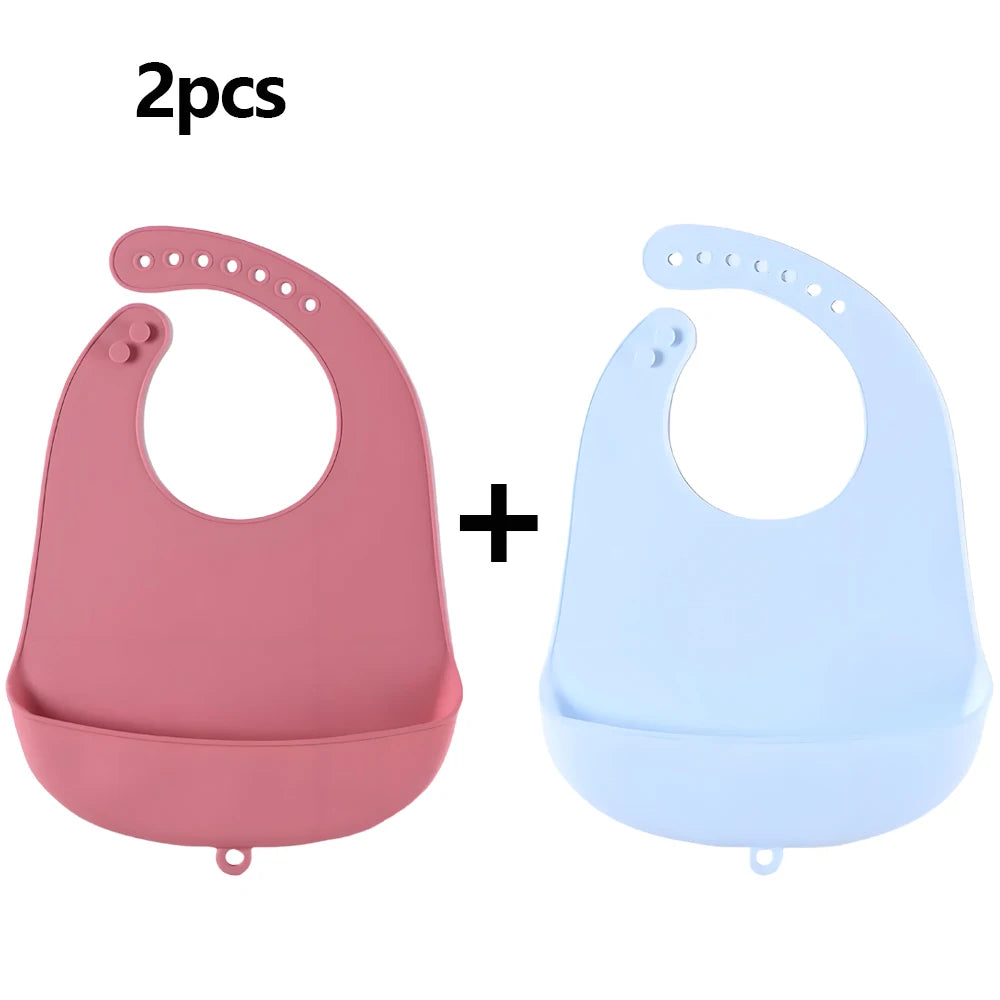 Baby Bib Adjustable Waterproof Bibs Babies Soft Edible Silicone Newborn Saliva Dripping Towel Drooling Children Scarf BPA Free