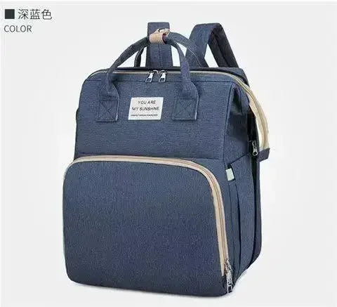 Foldable Diaper Bag Baby Bed Bags Crib Travel  Backpack with Changing Station Insulated Pocket Large Capacity