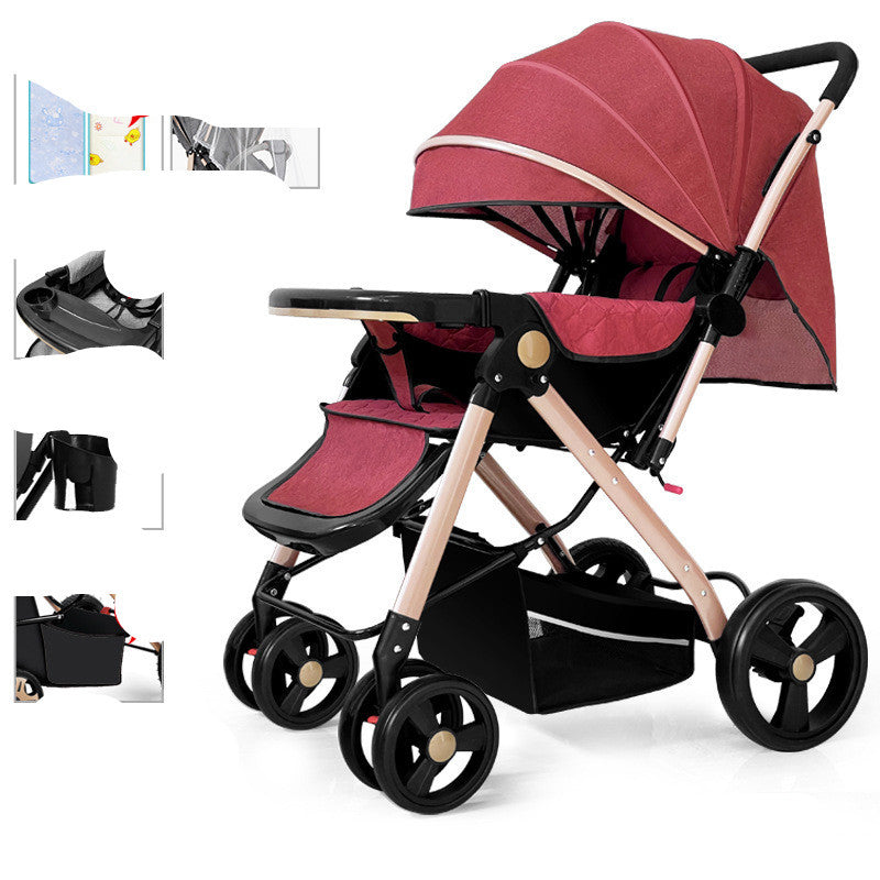 Kinderwagens kunnen zitten of liggen en kunnen licht worden opgevouwen om schokken te absorberen