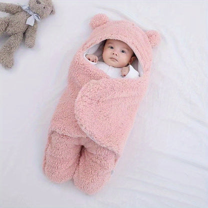Winterslaapzak voor baby's met berenmotief, geschikt voor baby's van 0-10 maanden, zacht slaapmatje met afneembaar kussen
