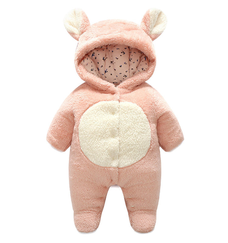 Babyrompertjes, buitenkleding, plus dikke fluwelen gewatteerde knuffels, katoenen kledingvoetjes