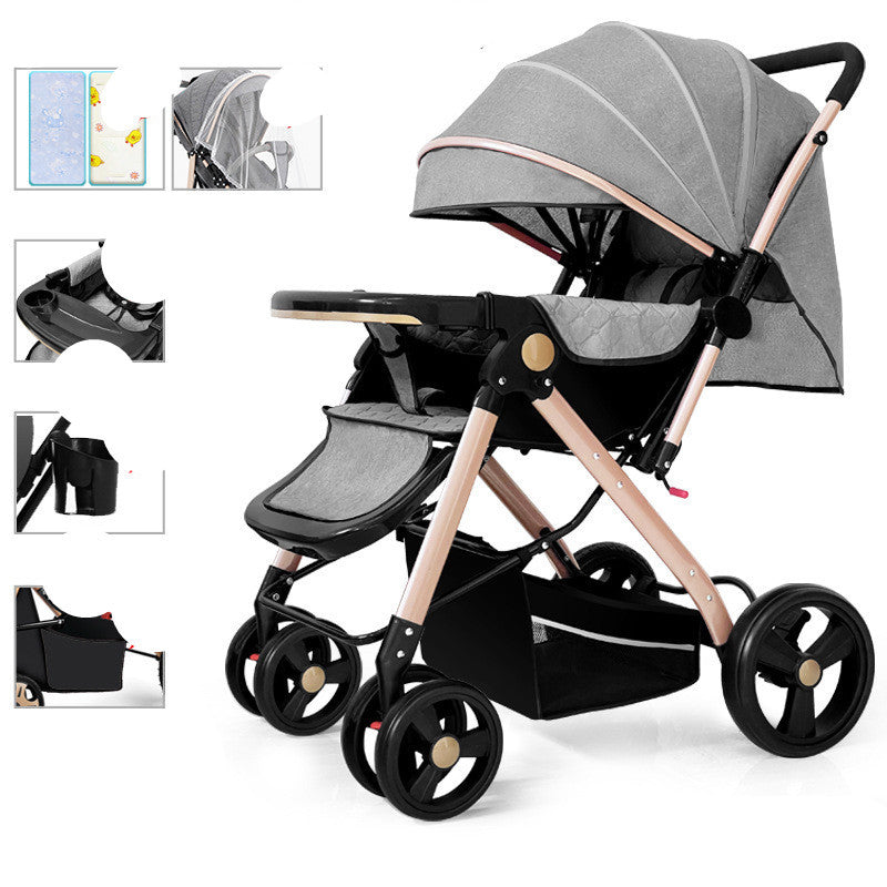 Kinderwagens kunnen zitten of liggen en kunnen licht worden opgevouwen om schokken te absorberen