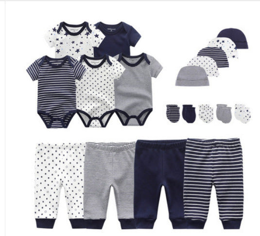 Katoenen XINGX 19-delige set Baby romper Broek Muts Handschoenen Combinatiepak