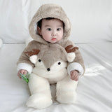 Babyrompertjes, buitenkleding, plus dikke fluwelen gewatteerde knuffels, katoenen kledingvoetjes